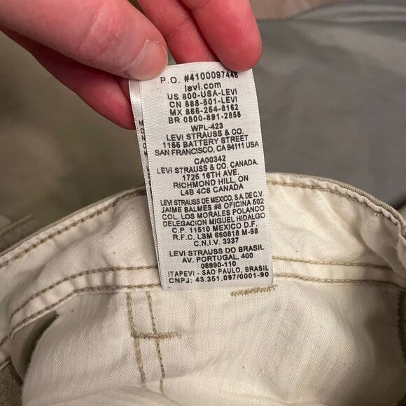 Levi's Cargo Pants, 32x30.5,  Loose Straight Fit, Cotton, Beige, Khaki, Tan - Picture 9 of 11